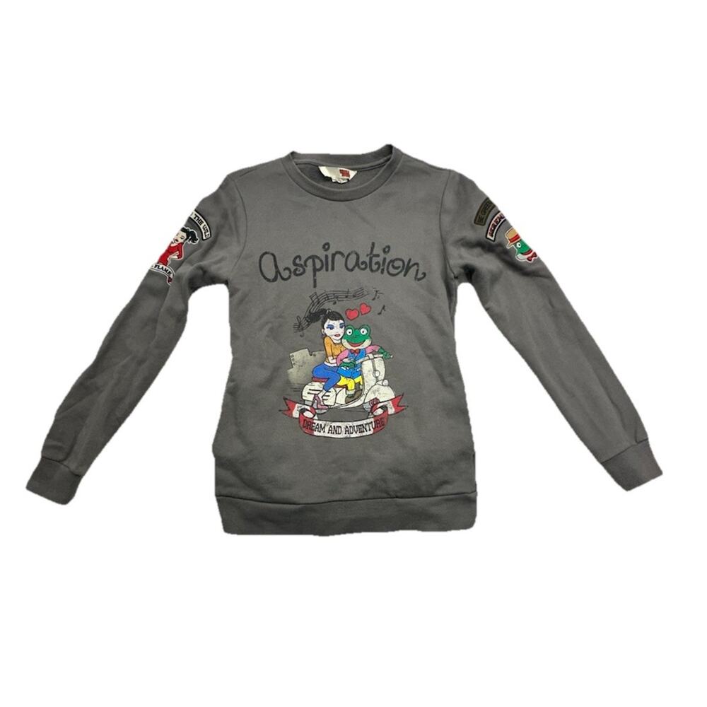 Whole Hauss Sweatshirt Size Small Gray Aspiration Dream Adventure Punk Grunge
